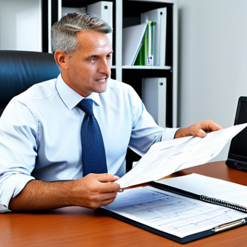 Home 26 **
"A professional finance manager in a modern office, reviewing municipal budget reports, fully clothed in business attire, safe for work, appropriate content, perfect anatomy, natural pose, professional lighting, high resolution, family-friendly."
**